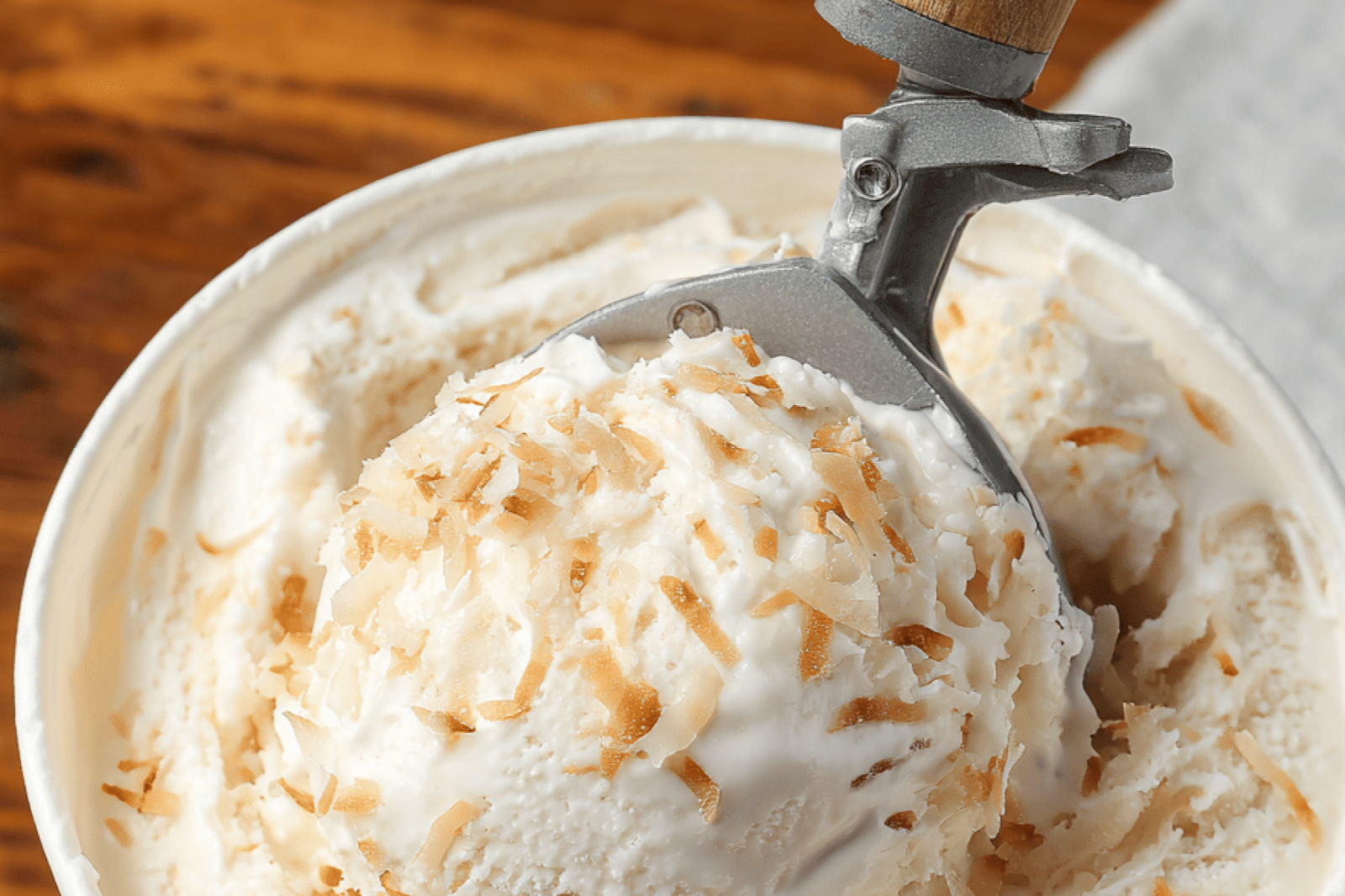 Creamy Toasted Coconut Vanilla Ice Cream