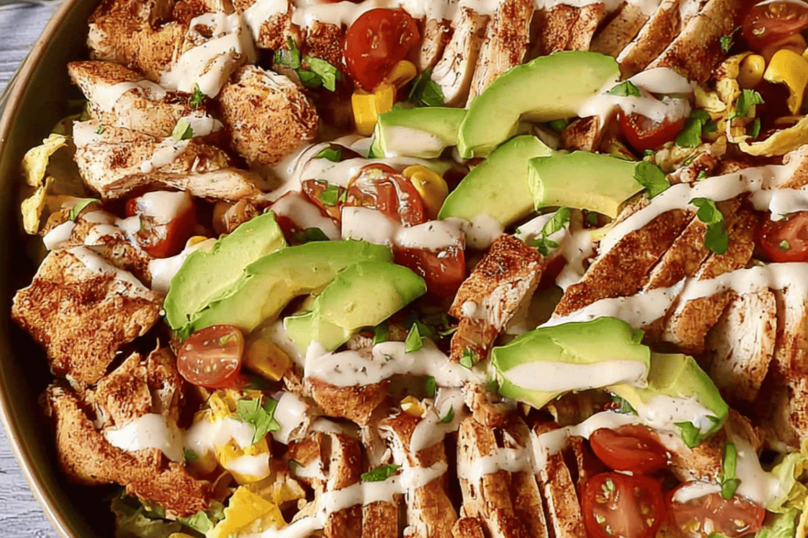 Crunchy Mexican Chicken Rice Salad