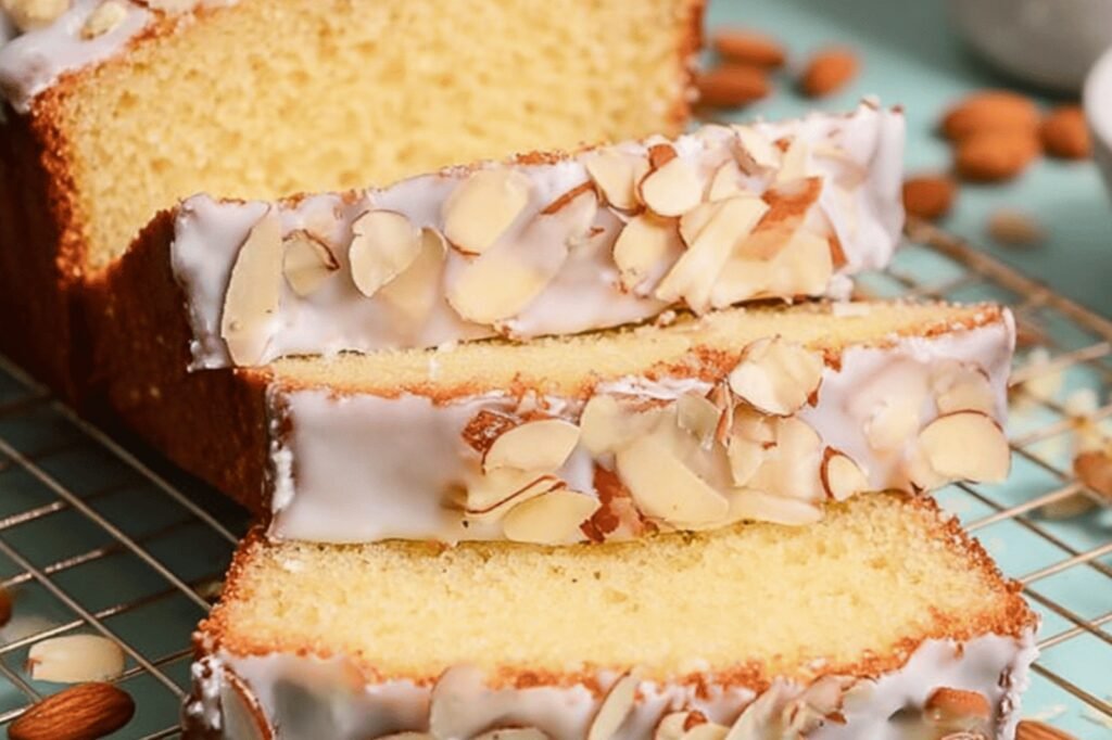 Easy Moist Almond Pound Cake with Glaze