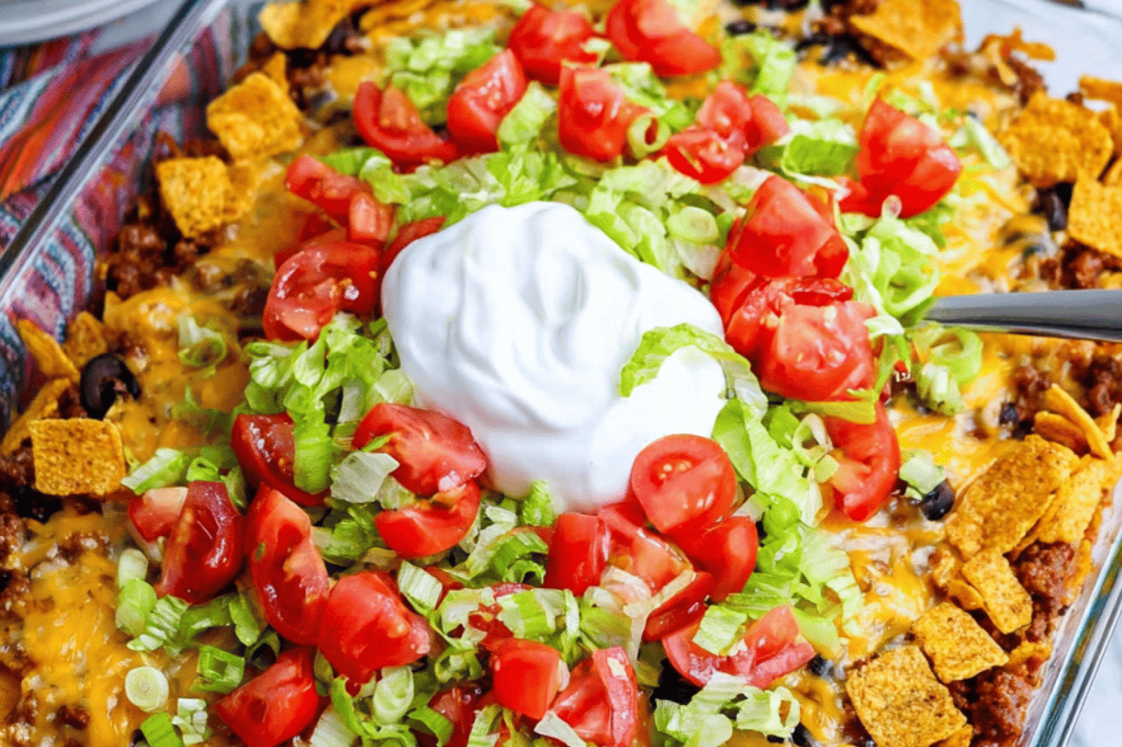 Easy Walking Taco Casserole Bake
