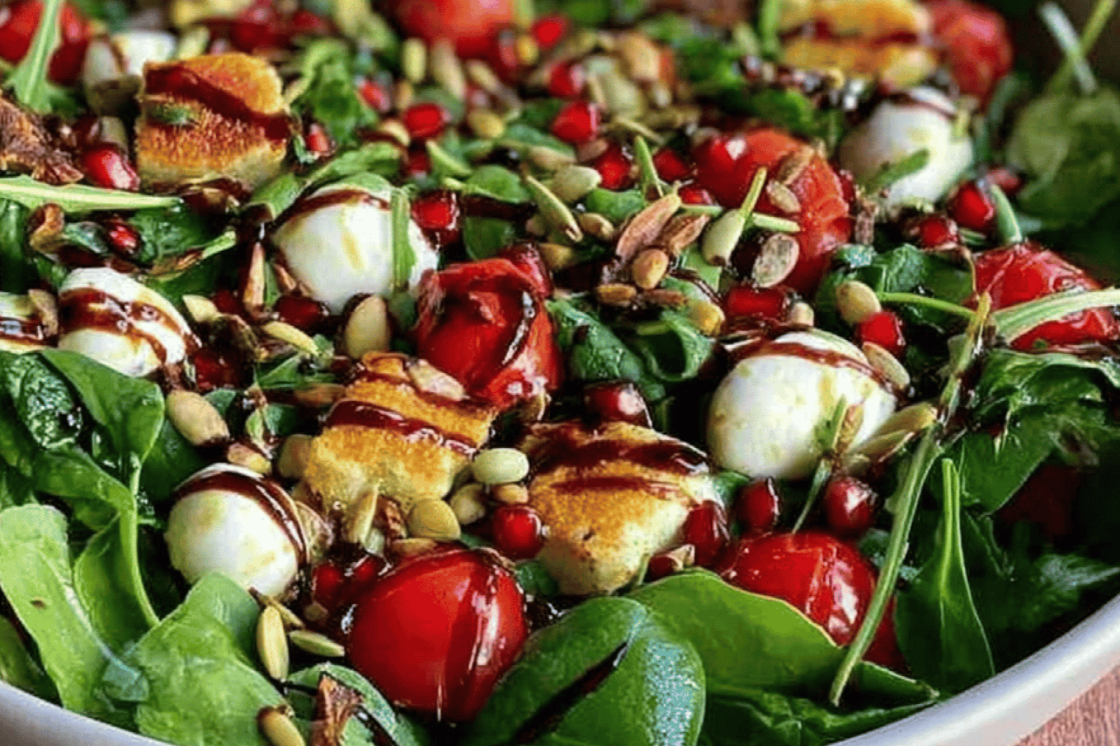 Festive Green Salad with Pomegranate and Tomatoes