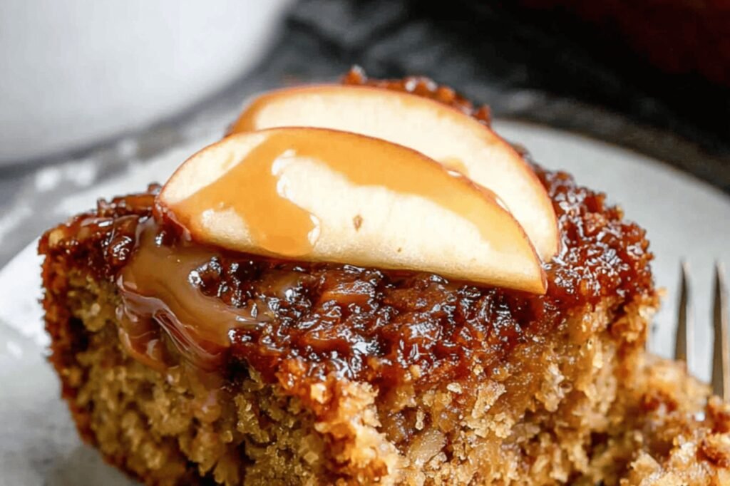 Fresh Apple Spice Cake with Caramel Drizzle