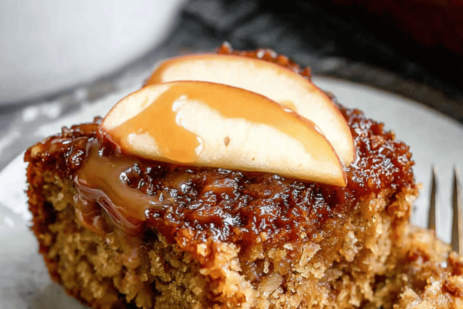 Fresh Apple Spice Cake with Caramel Drizzle