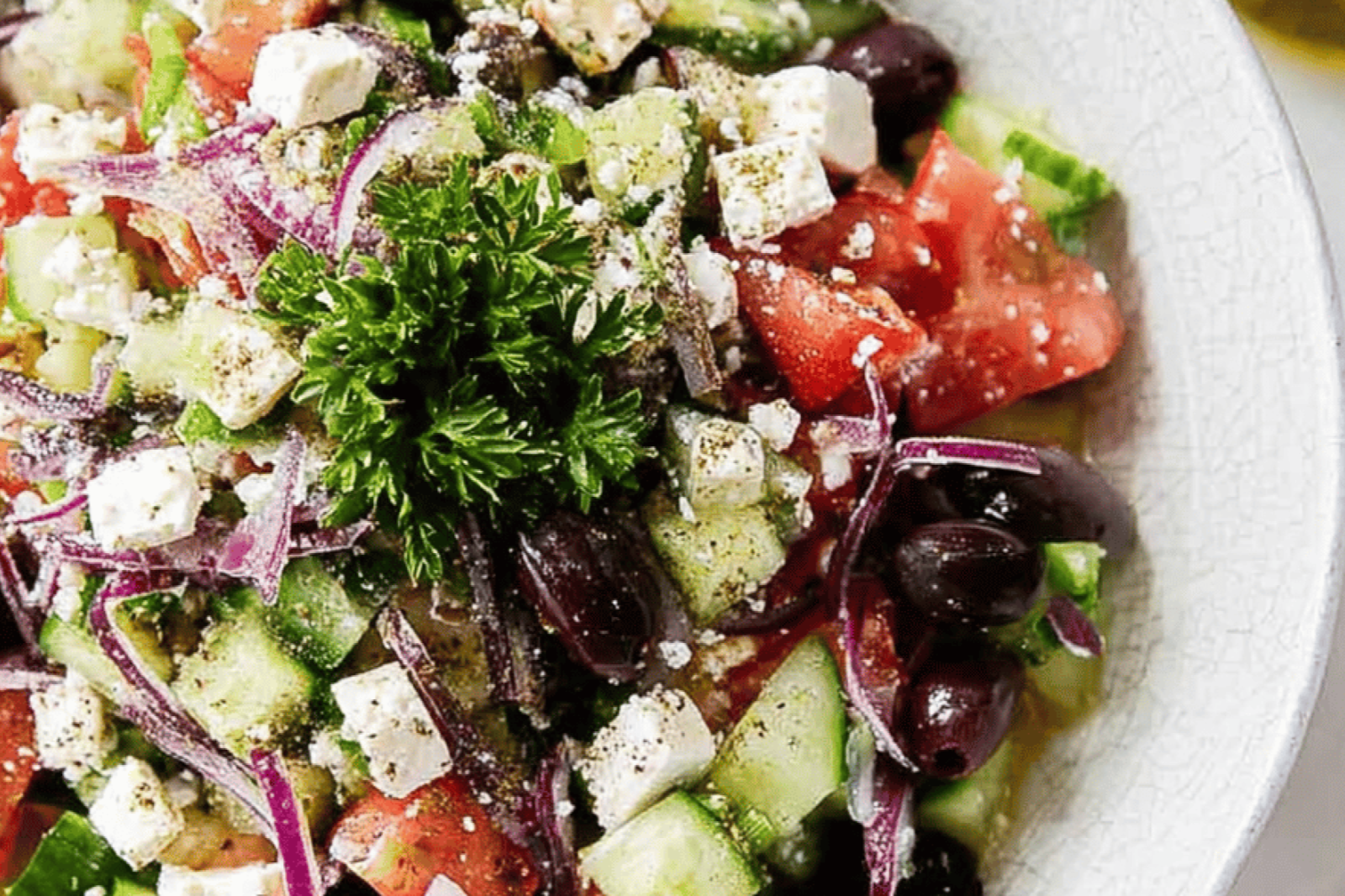 Fresh Greek Salad with Herby Dressing