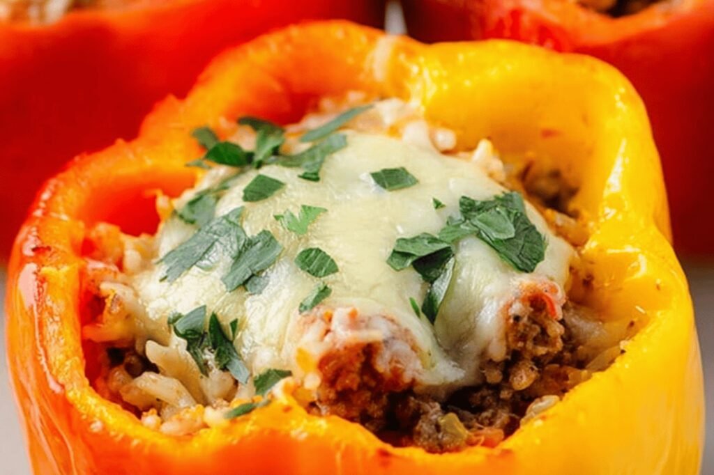 Hearty Beef and Rice Stuffed Peppers