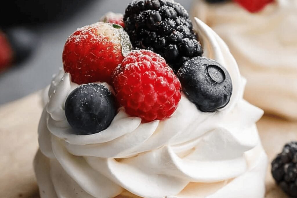 Mini Pavlova Delight with Berries & Cream