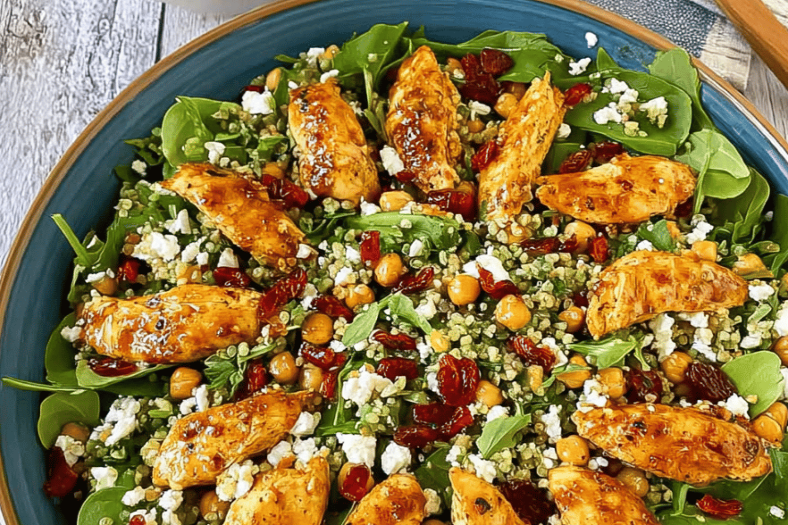 Moroccan Roast Chicken Salad with Yoghurt Dressing