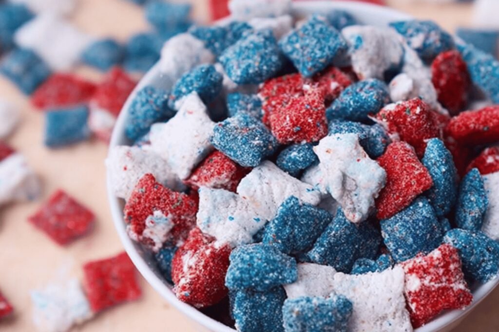 Patriotic Red White and Blue Puppy Chow