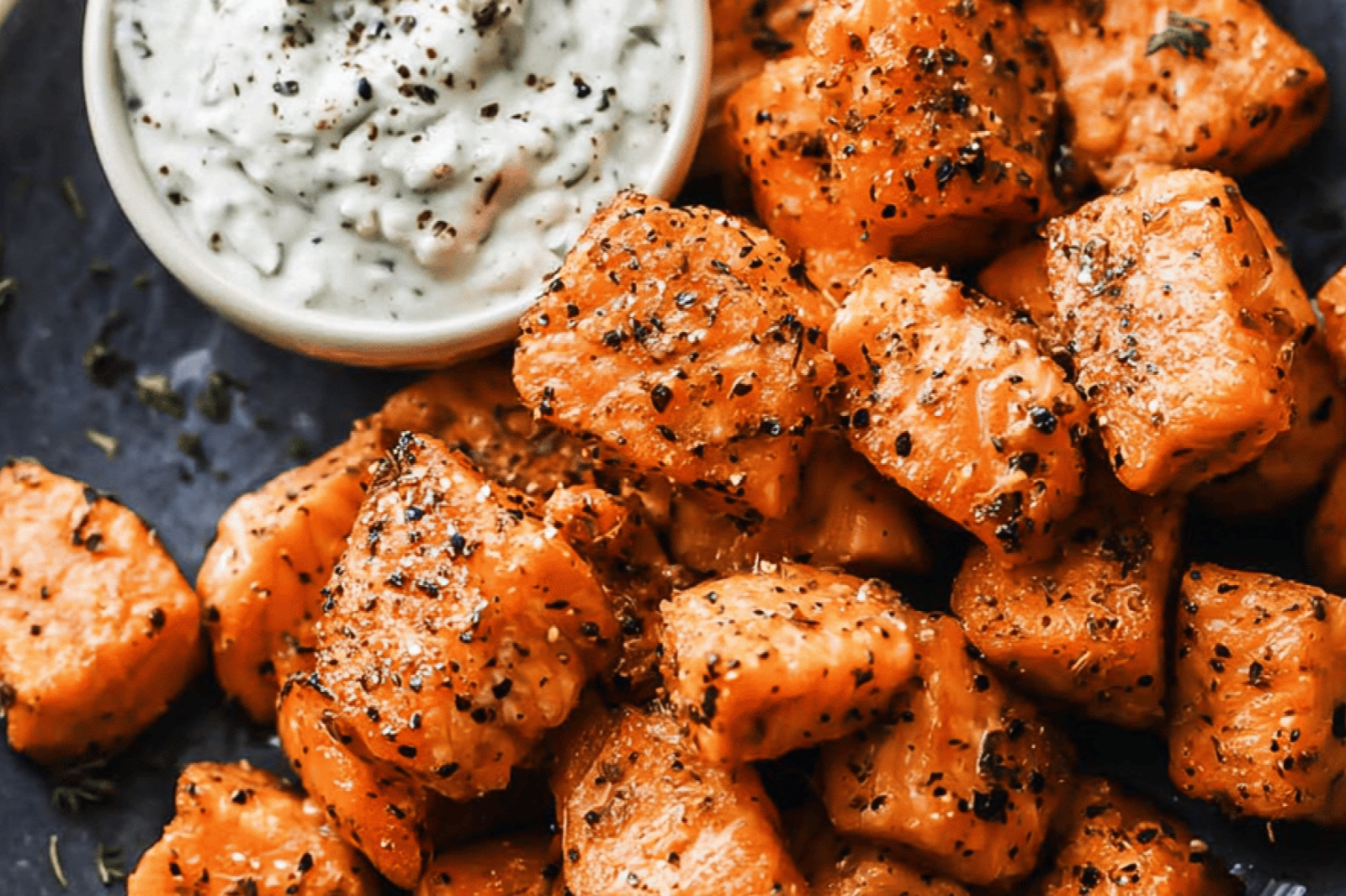 Quick Air Fryer Salmon Bites with Remoulade