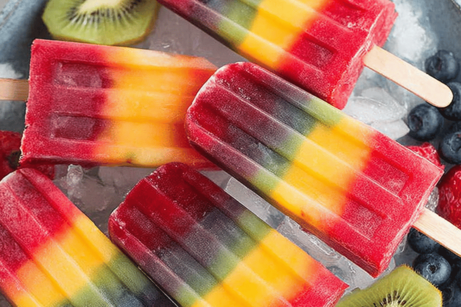 Rainbow Fruit Honey Popsicles for Summer