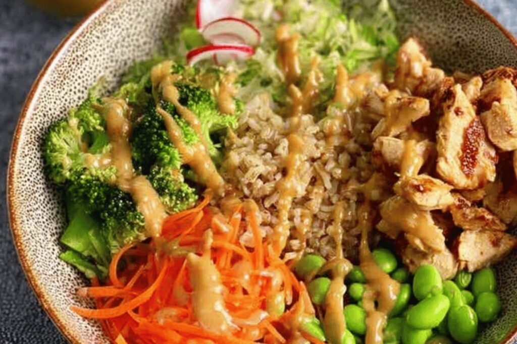 Satay Chicken Buddha Bowl with Veggies