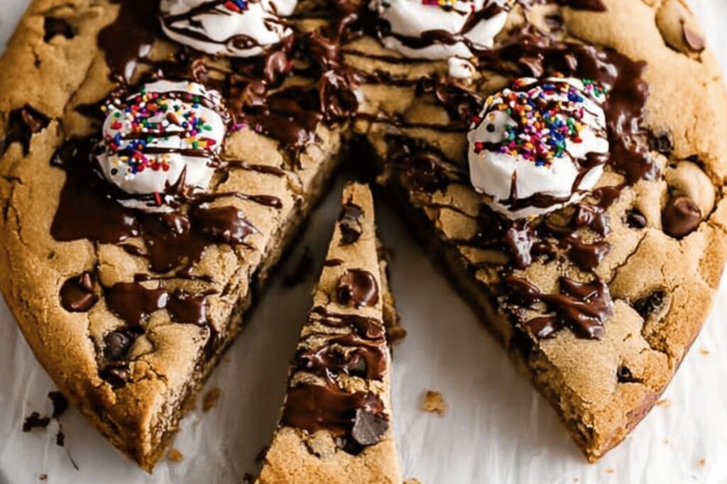 Soft Chewy Chocolate Chip Cookie Cake Recipe