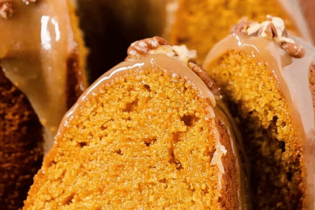 Spiced Sweet Potato Pound Cake with Brown Sugar Glaze