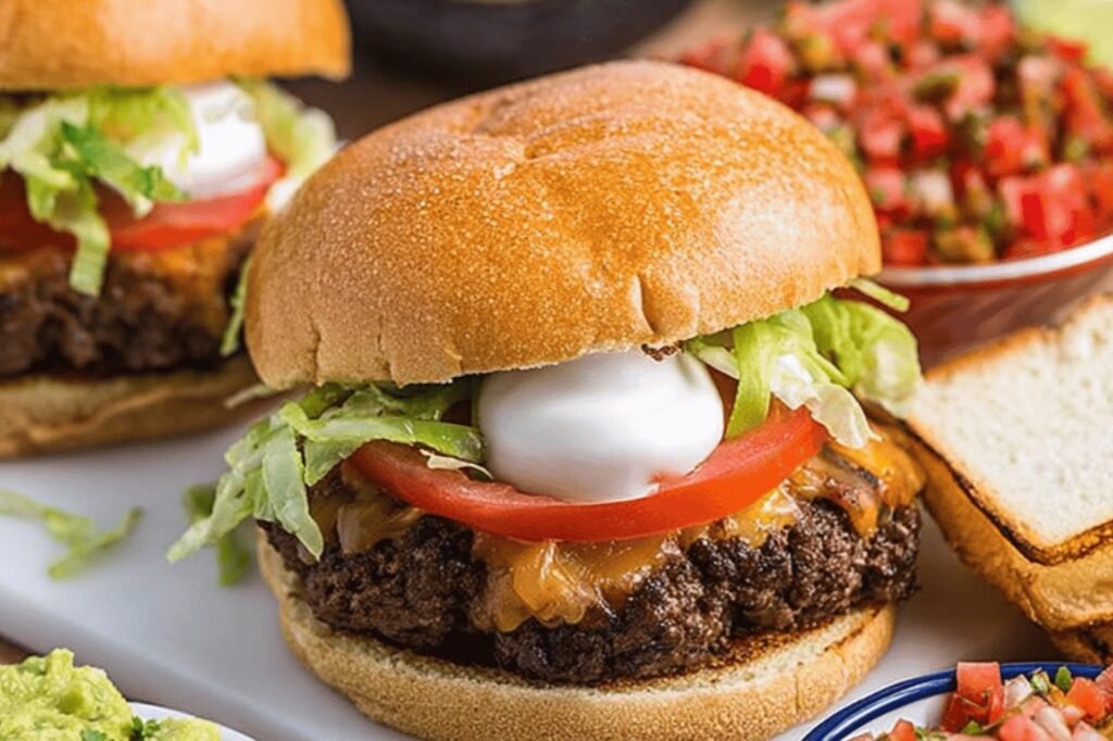 Spicy Taco Burgers with Fresh Toppings
