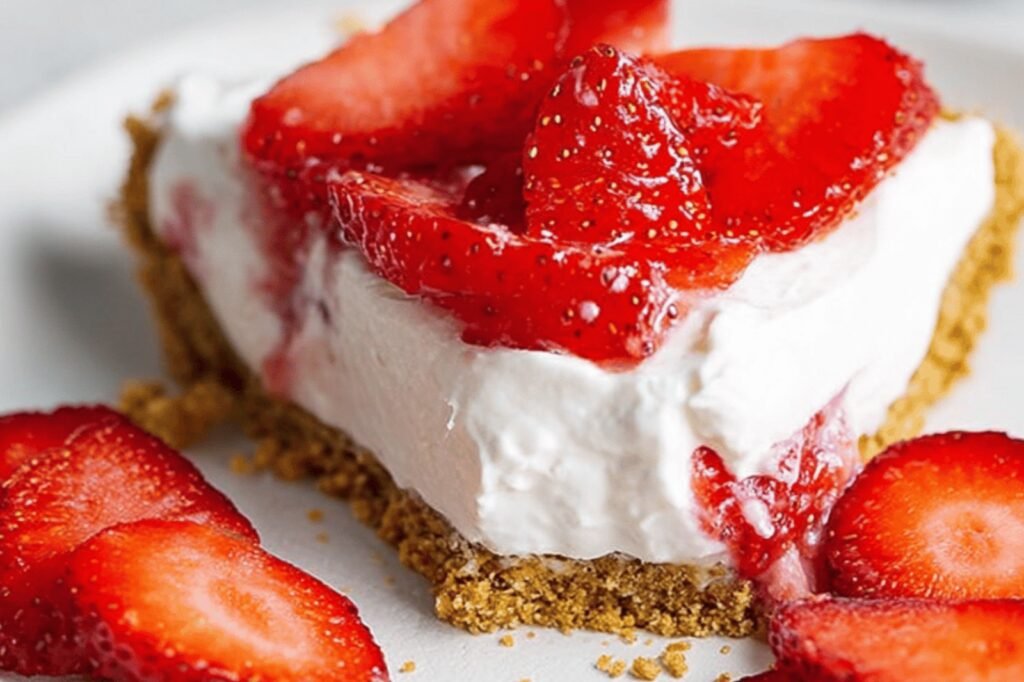 Strawberry Cream Cheese Pie with Graham Cracker Crust
