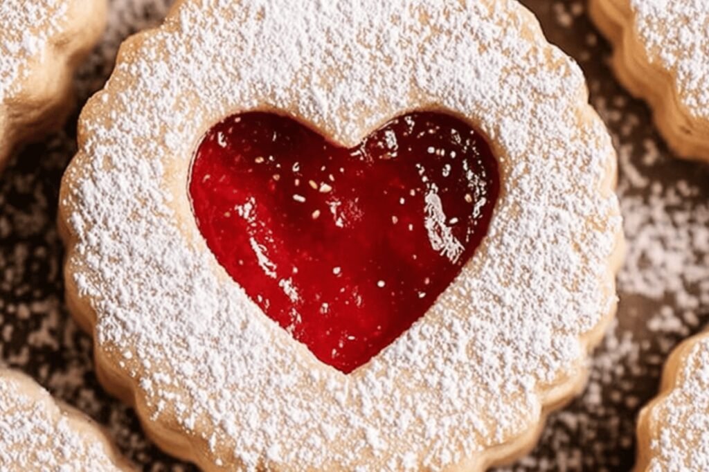Strawberry Jam Linzer Hearts for Valentine’s Day
