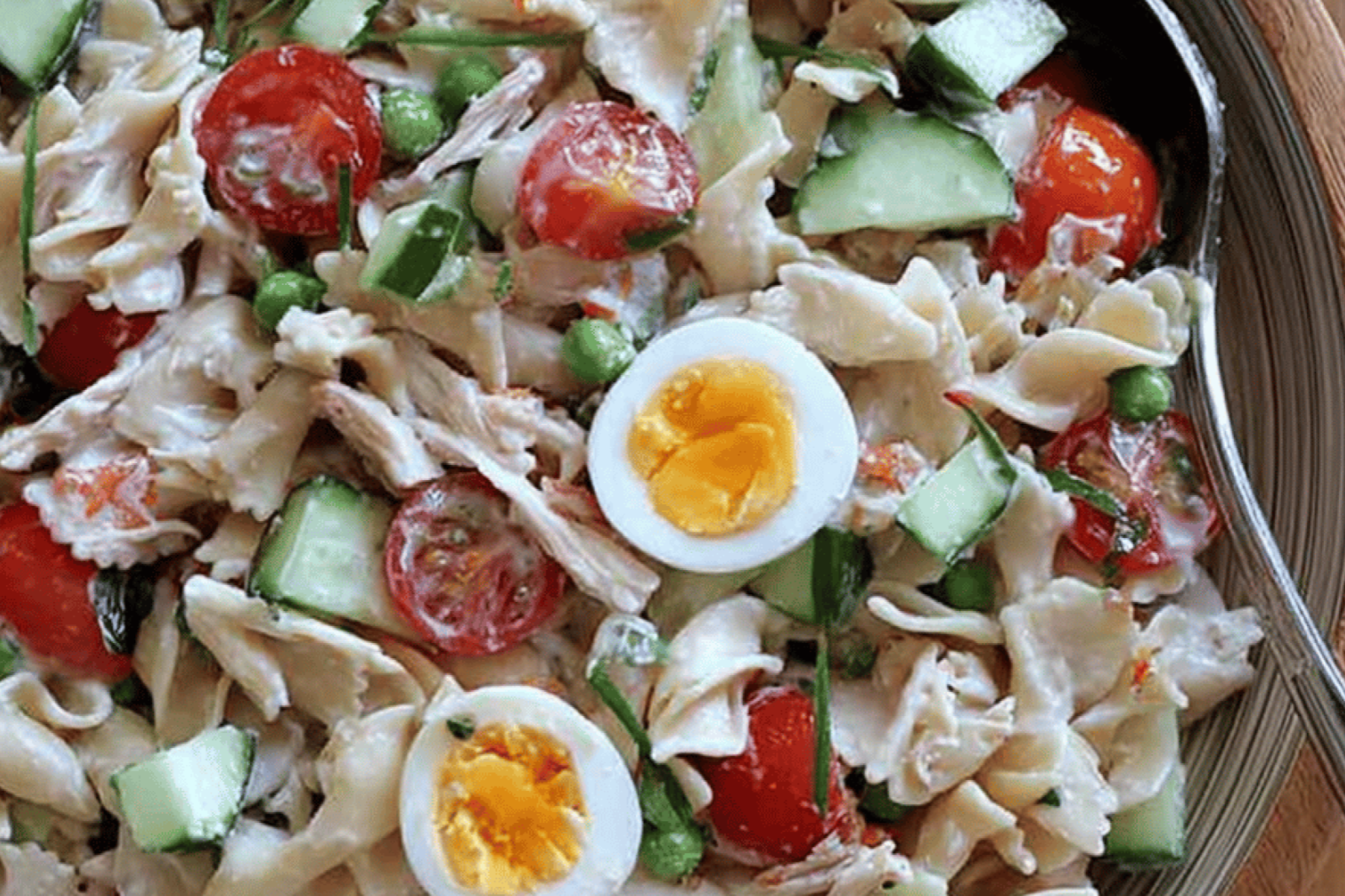 Summer Pasta Salad with Eggs and Tasty Dressing