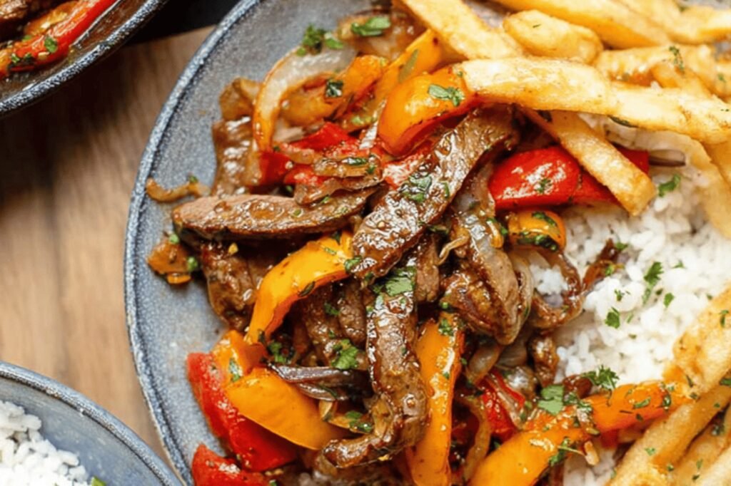 Tender Beef Lomo Saltado Stir-Fry with Rice