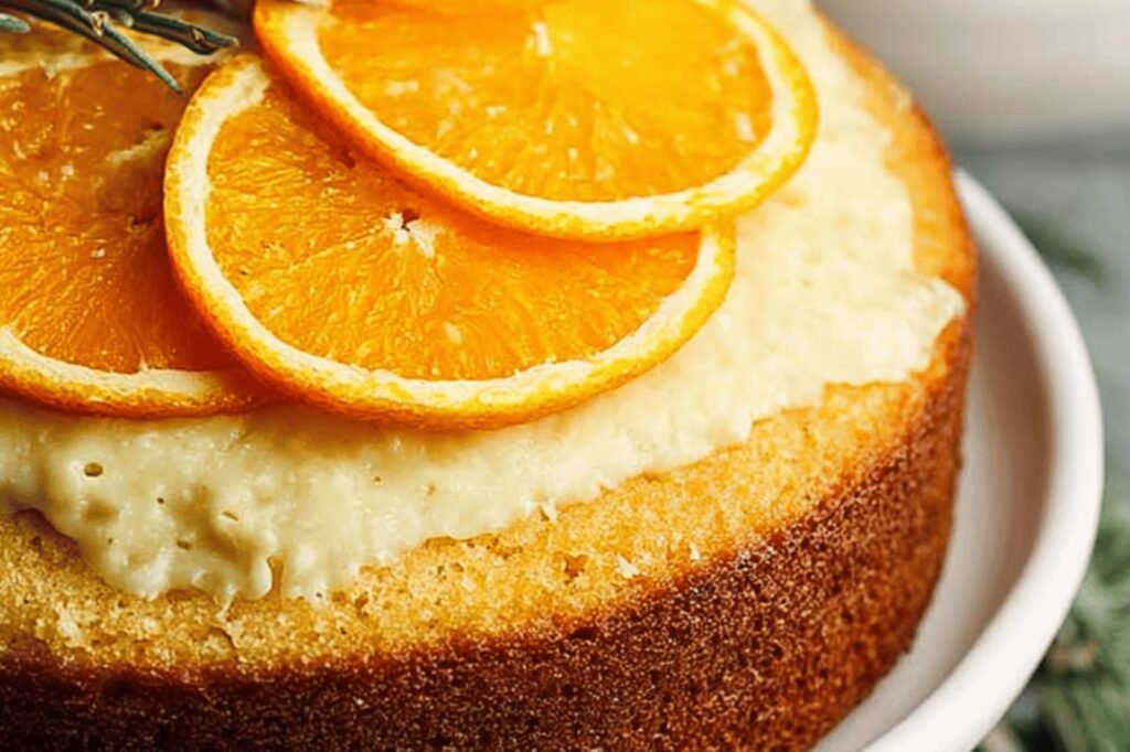 Tender Orange Olive Oil Cake with Mascarpone Frosting