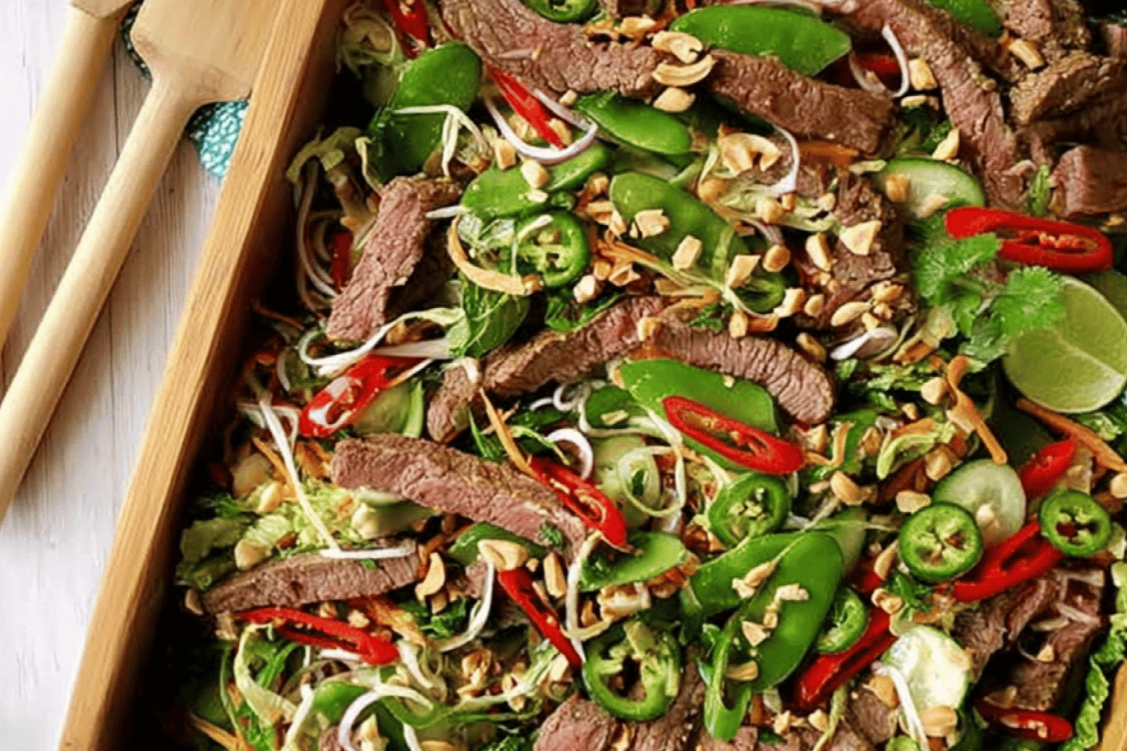 Thai Beef Salad with Vermicelli and Peanuts