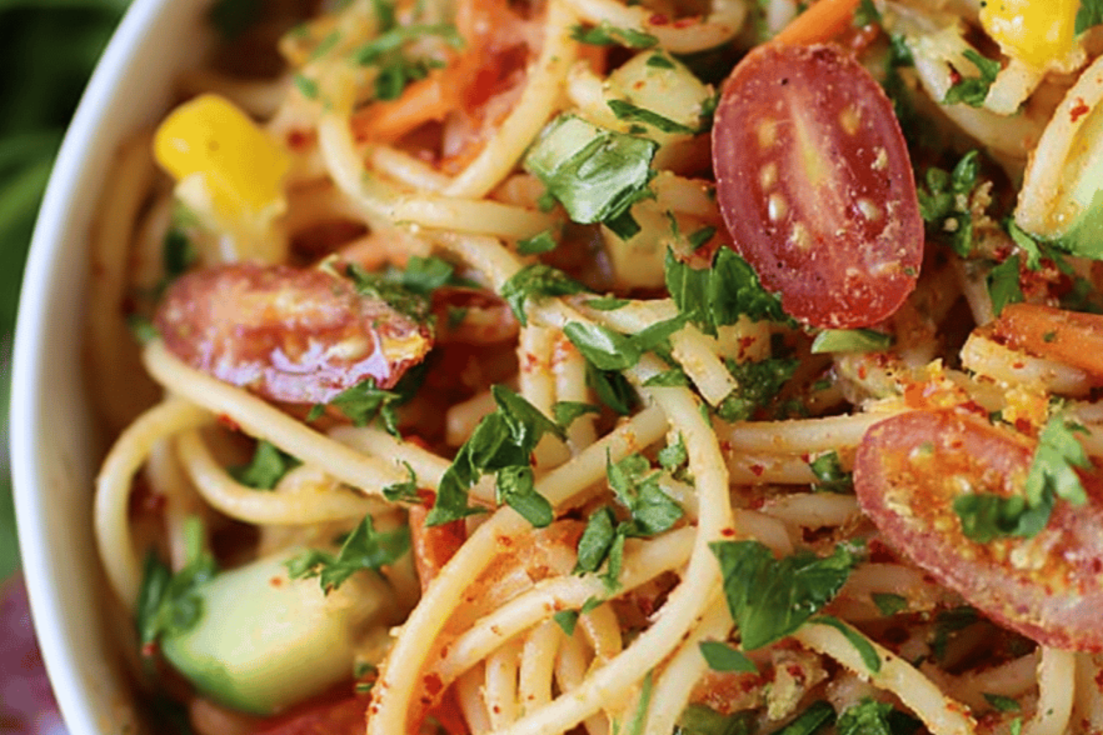 Zesty Italian Ranch Spaghetti Salad for Cookouts