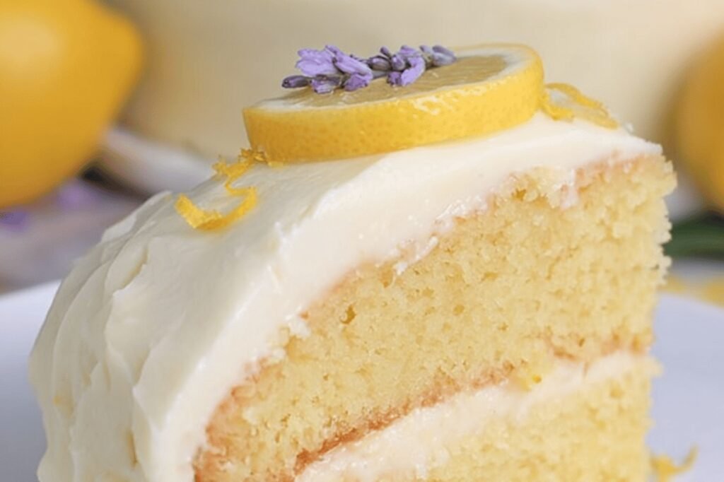 Zesty Lemon Cake with Whipped Cream Frosting