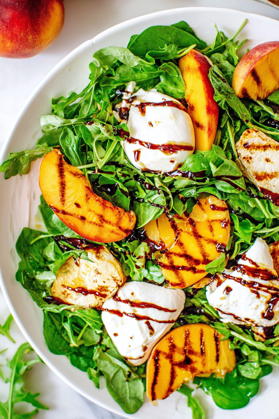 Burrata Grilled Peach Salad WonkyWonderful