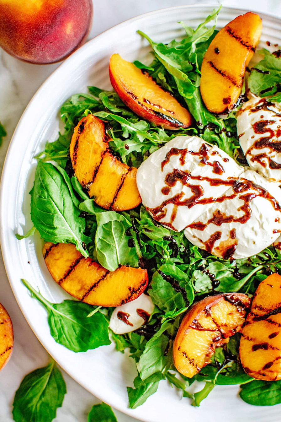 Burrata Grilled Peach Salad WonkyWonderful