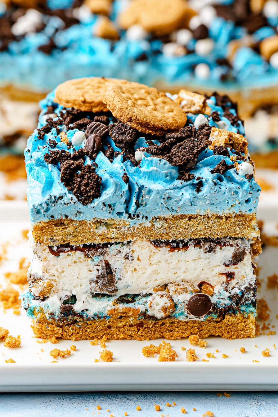 Cookie Monster Ice Cream Sandwich Cake Recipe