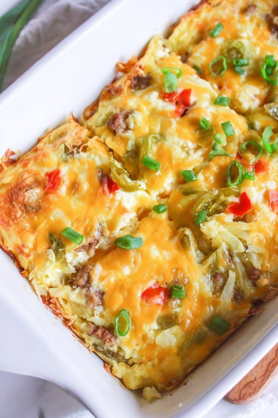 Hashbrown Sausage Breakfast Casserole WonkyWonderful