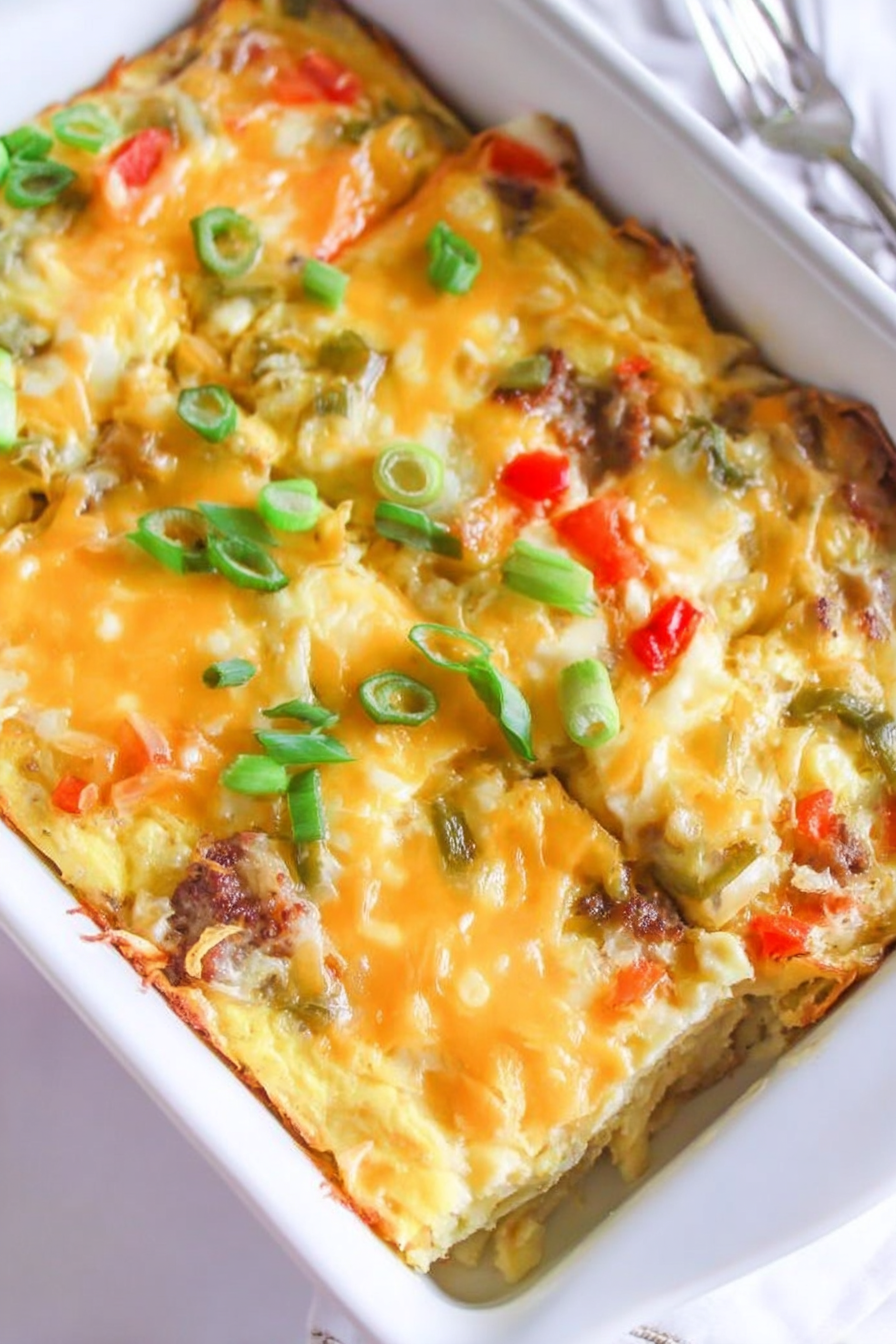 Hashbrown Sausage Breakfast Casserole WonkyWonderful