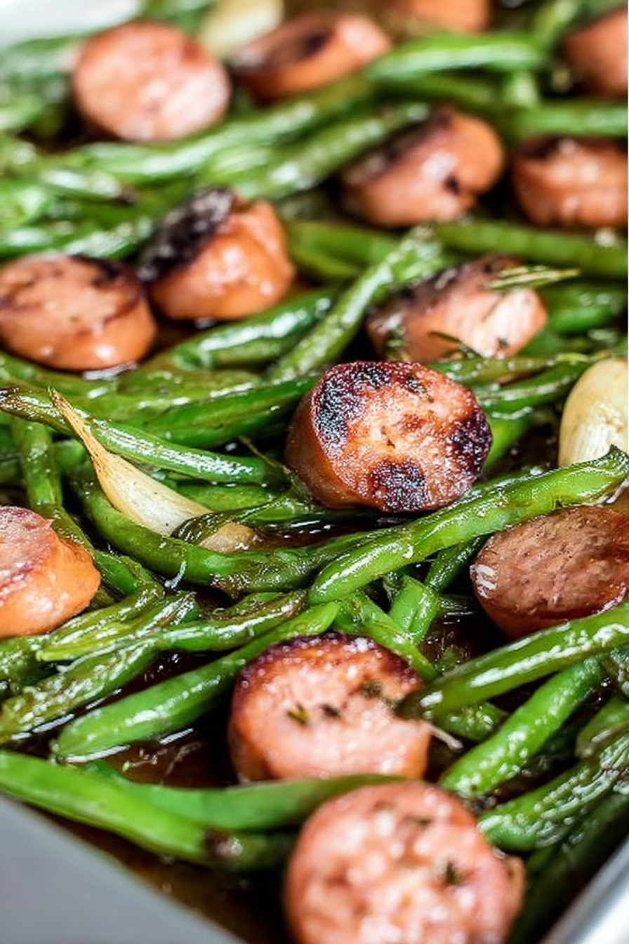 Sheet Pan Sausage and Green Bean Dinner