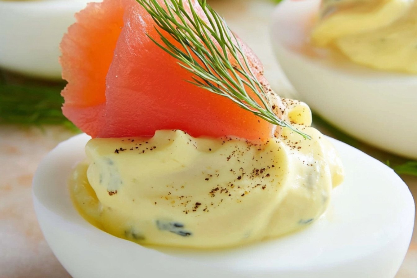 Smoked Salmon Deviled Eggs Appetizer Recipe