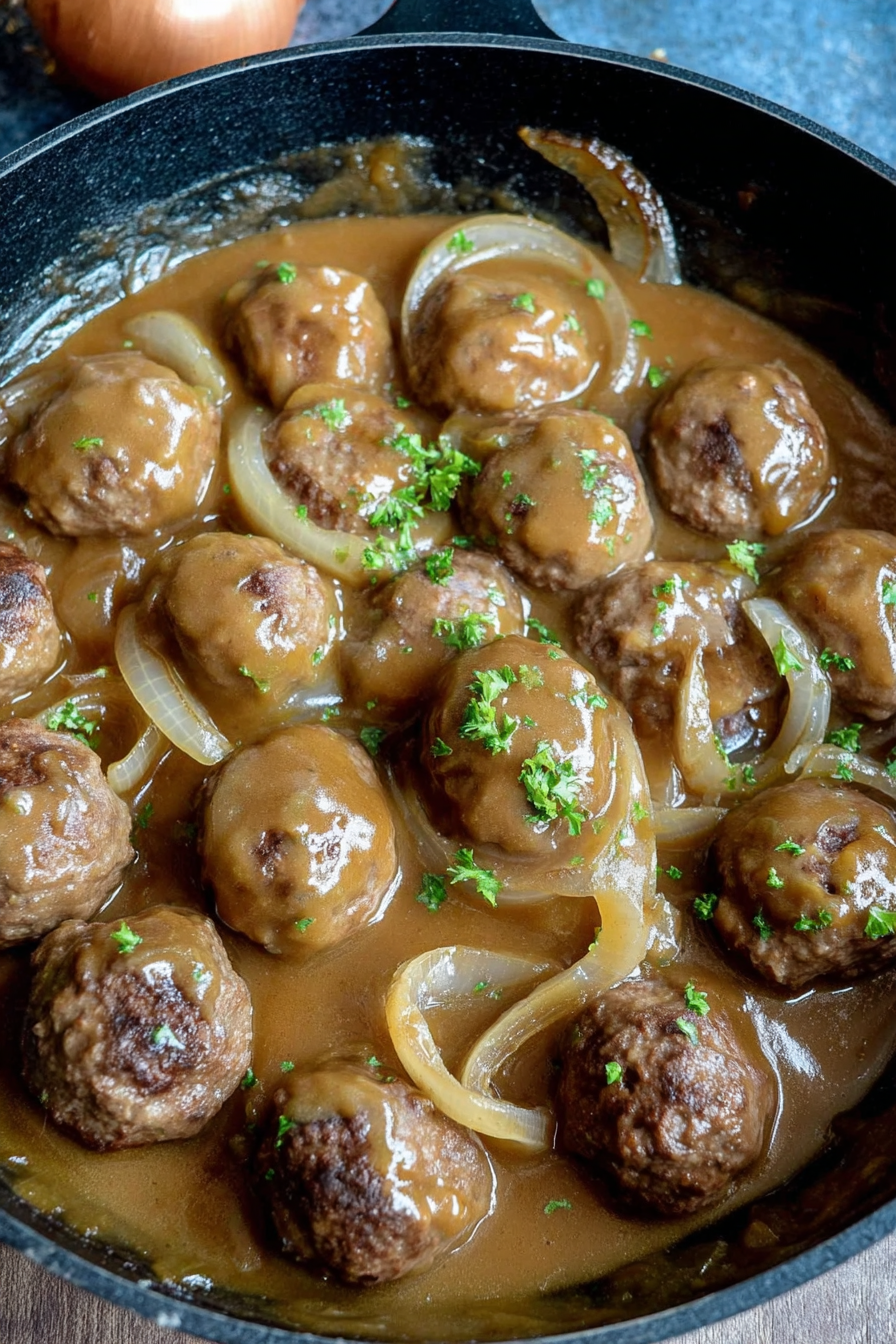 WonkyWonderful Meatballs Onion Gravy Recipe