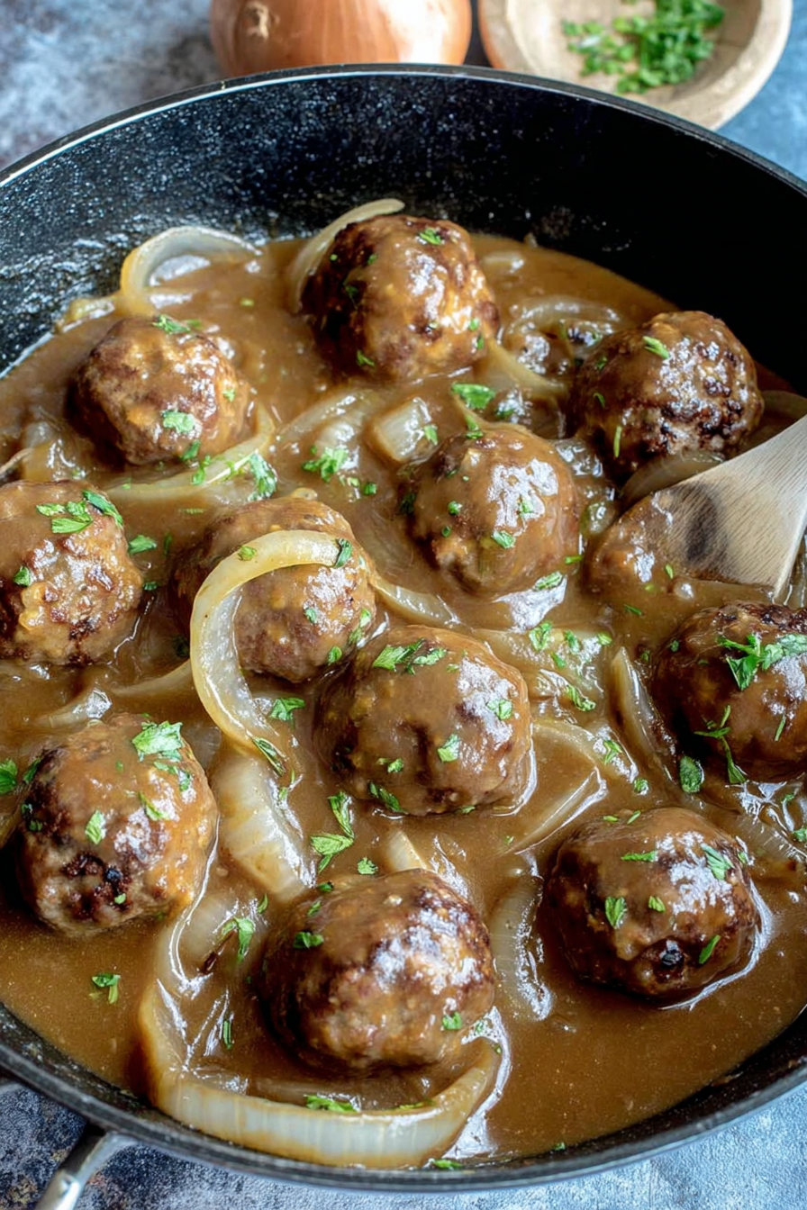 WonkyWonderful Meatballs Onion Gravy Recipe
