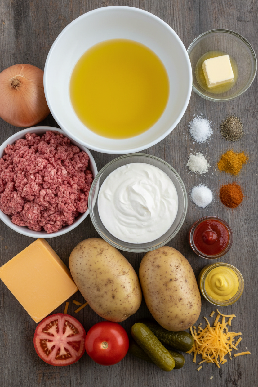 Cheeseburger Twice Baked Potatoes Recipe