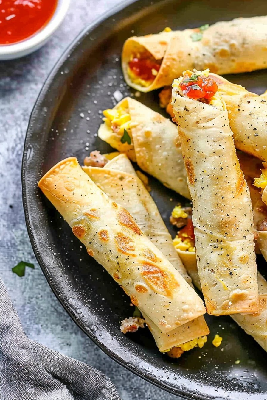 Easy Egg and Sausage Breakfast Taquitos Recipe