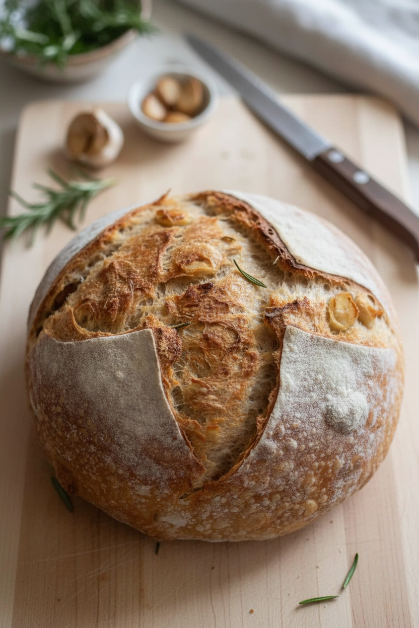 Garlic Rosemary Sourdough Bread Recipe