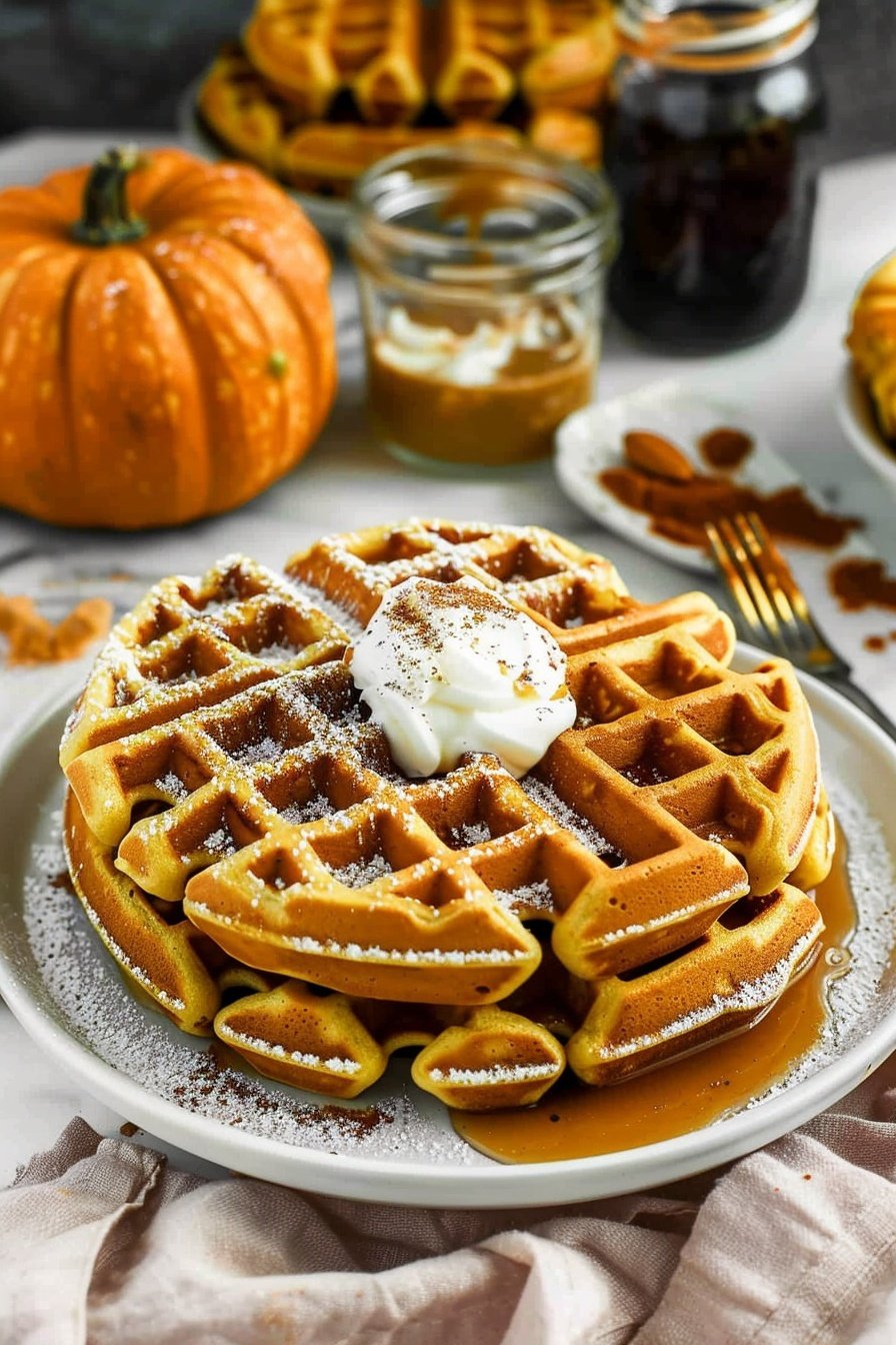 Light and Fluffy Pumpkin Waffles Recipe