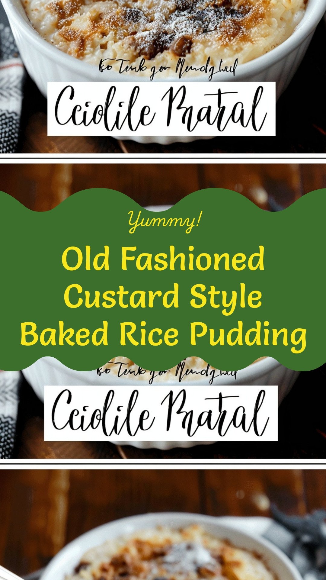 Old Fashioned Custard Style Baked Rice Pudding