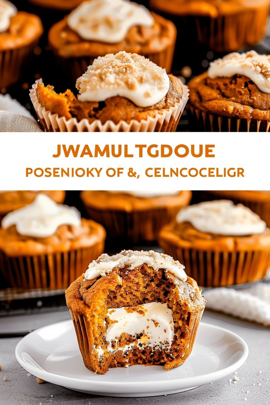 Pumpkin Muffins with Cream Cheese Center