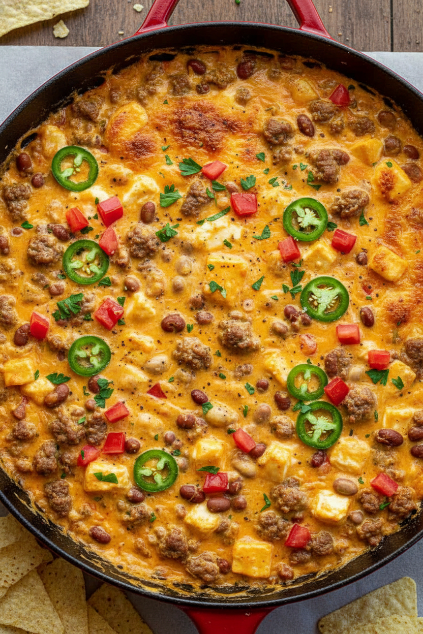 Skillet Queso Dip Recipe for a Crowd