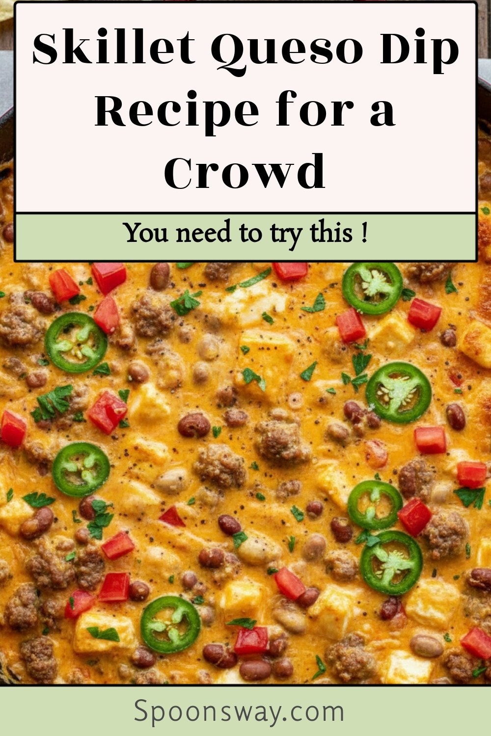 Skillet Queso Dip Recipe for a Crowd