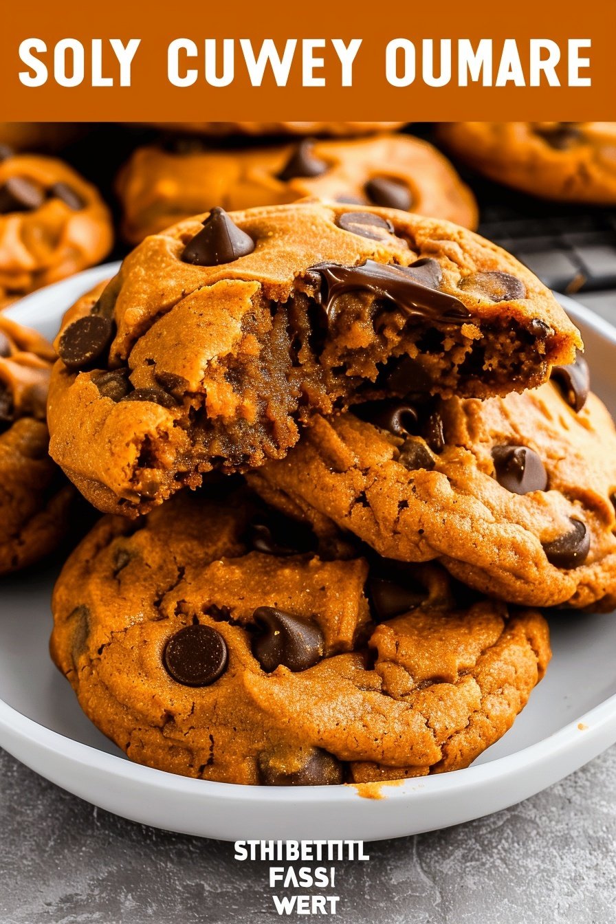 Soft Pumpkin Chocolate Chip Cookies Fall Dessert