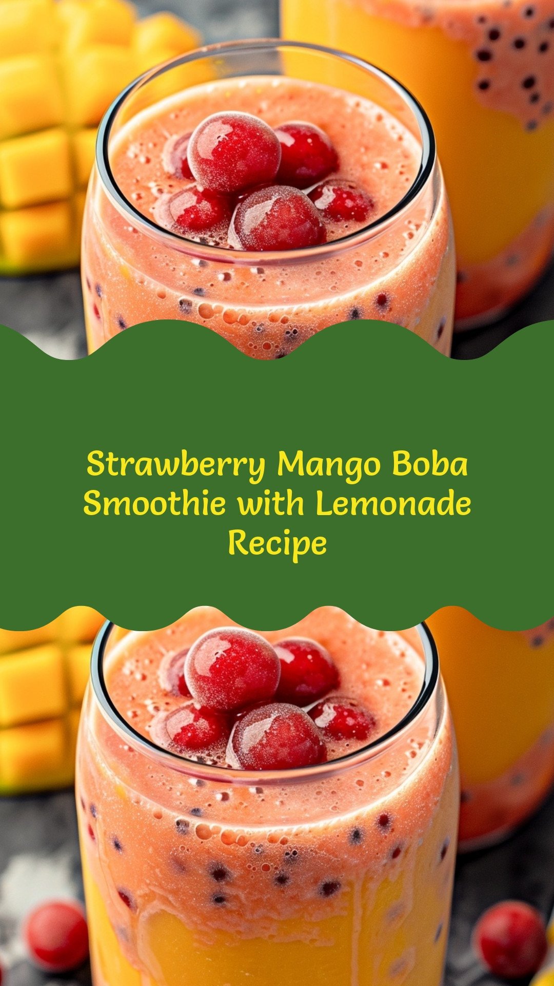 Strawberry Mango Boba Smoothie with Lemonade Recipe