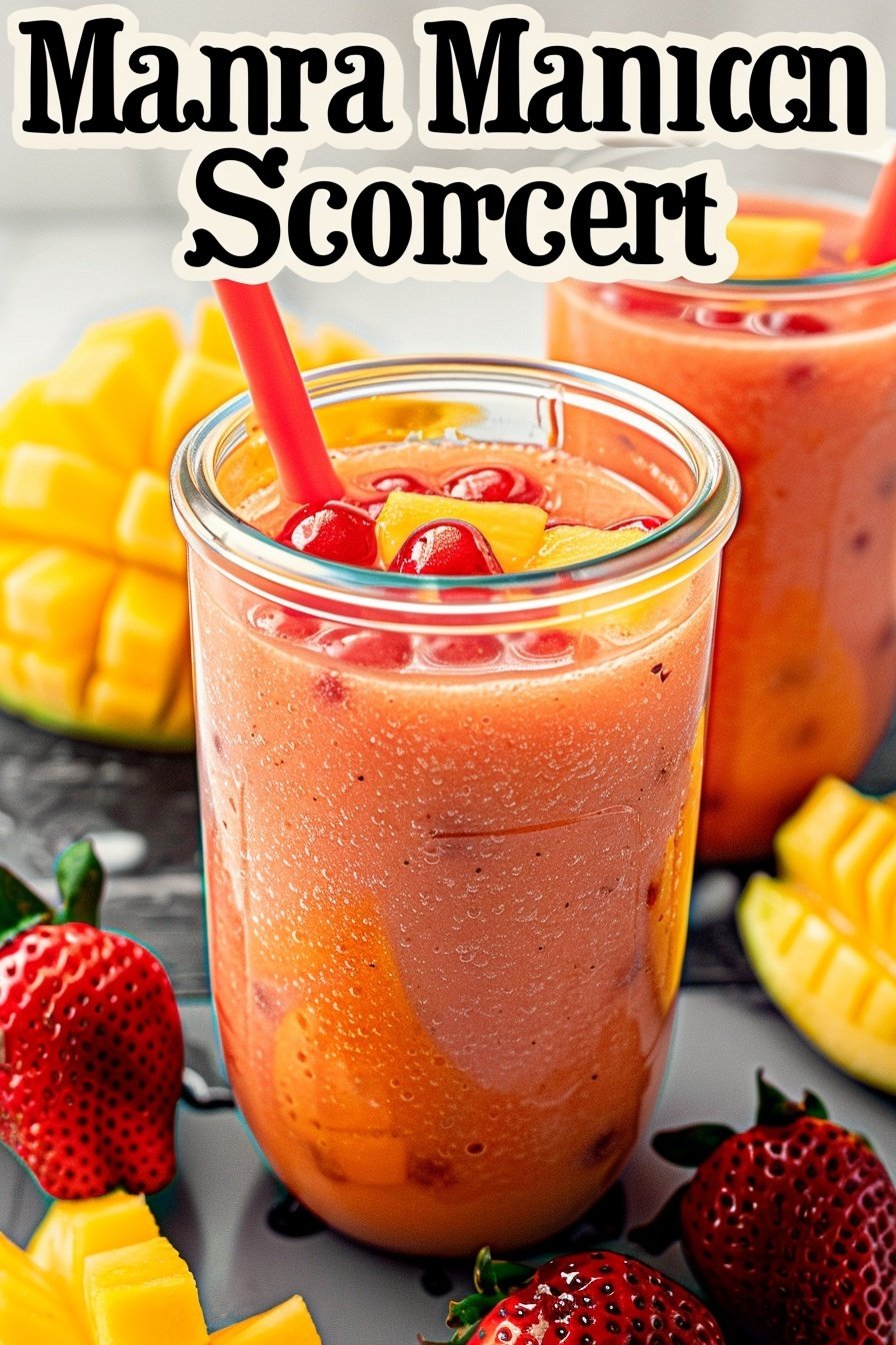 Strawberry Mango Boba Smoothie with Lemonade Recipe
