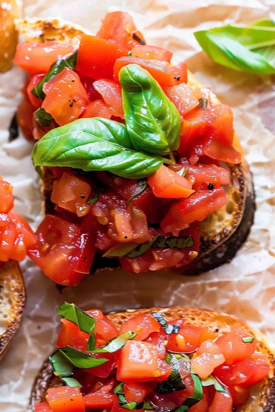 Tomato Basil Bruschetta Recipe for Appetizers