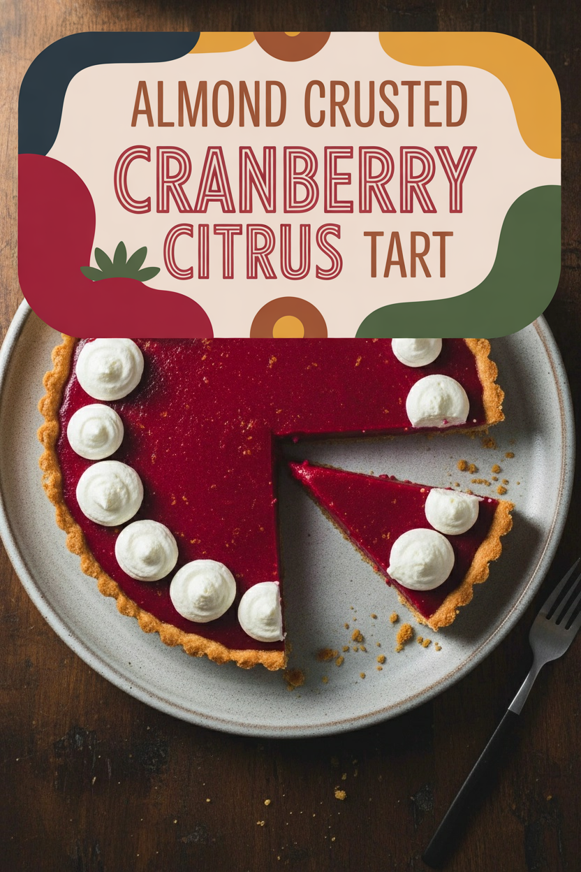 Almond Crusted Cranberry Citrus Tart