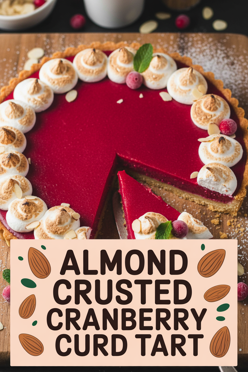 Almond Crusted Cranberry Curd Tart