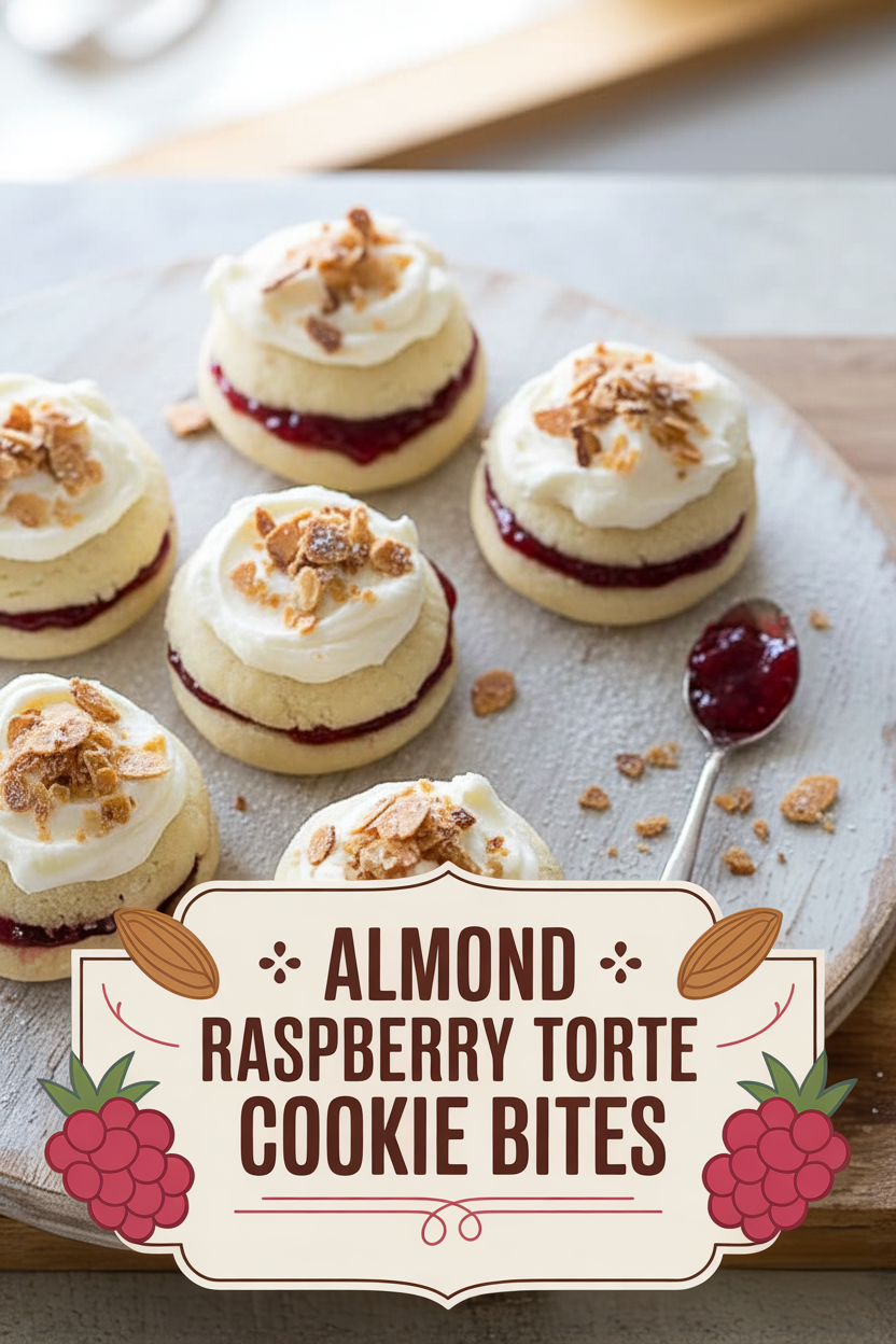 Almond Raspberry Torte Cookie Bites